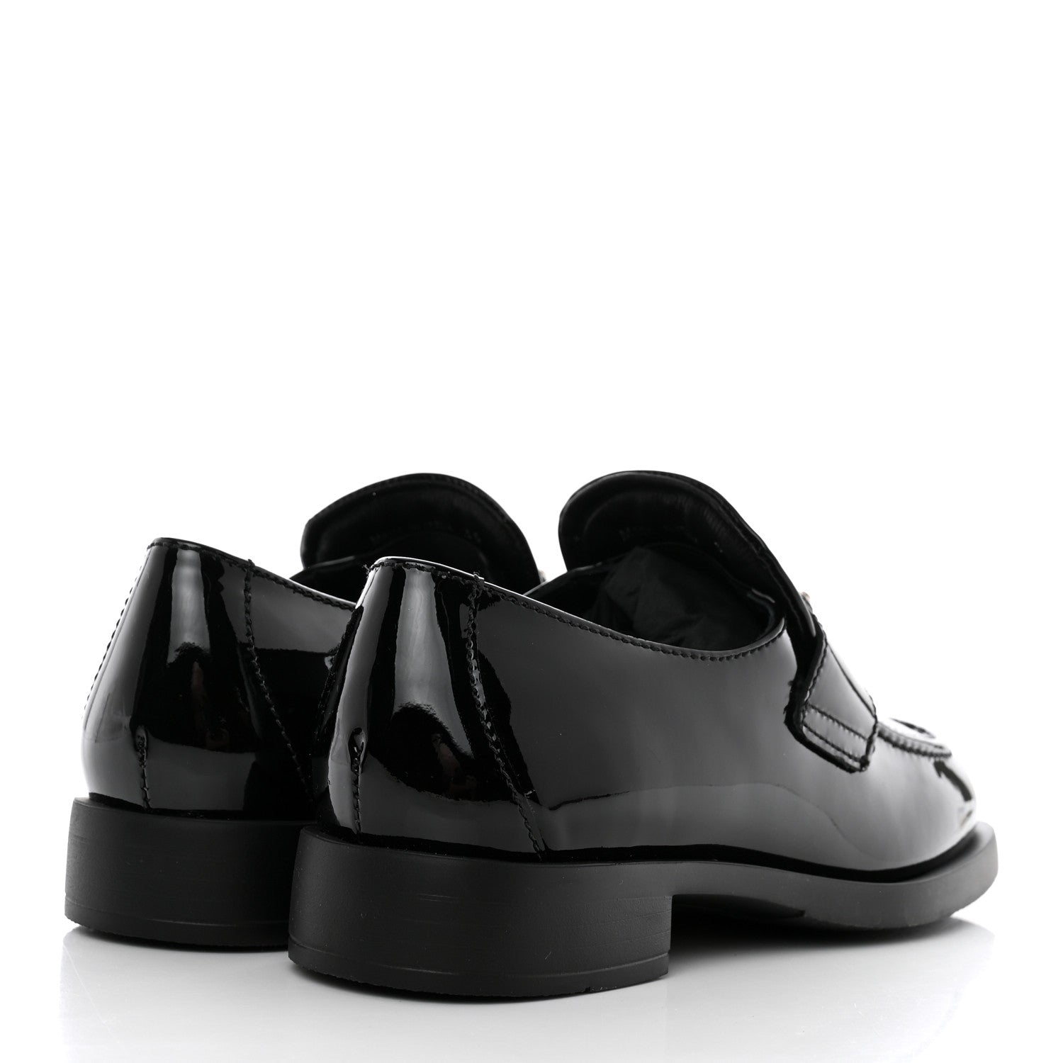 Prada Vernice Triangle 25mm Loafers 35 Black 4 of 8
