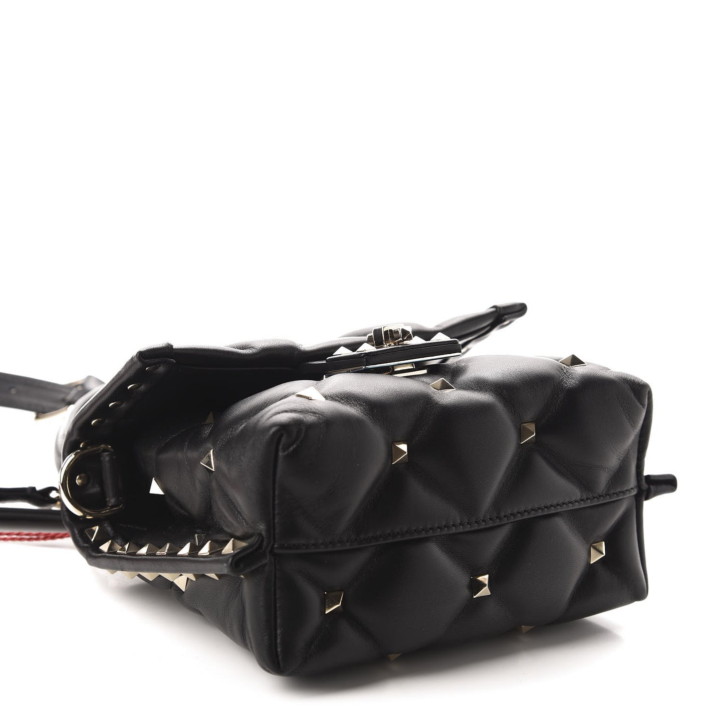 Nappa Mini Candystud Top Handle Bag Black