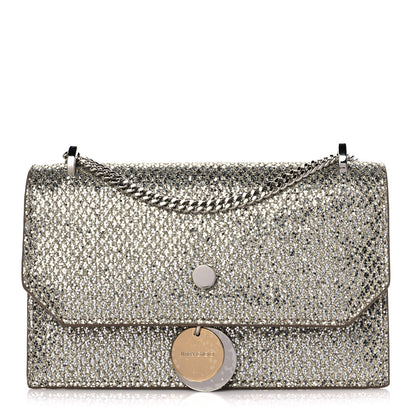Jimmy Choo Glitter Fabric Finley Mini Shoulder Bag Champagne 1 of 11