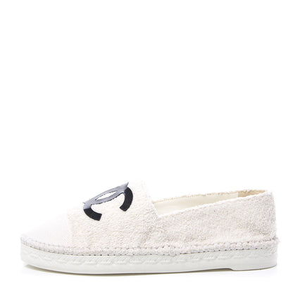 Chanel Terry Cloth CC Espadrilles 36 White Black 1 of 10