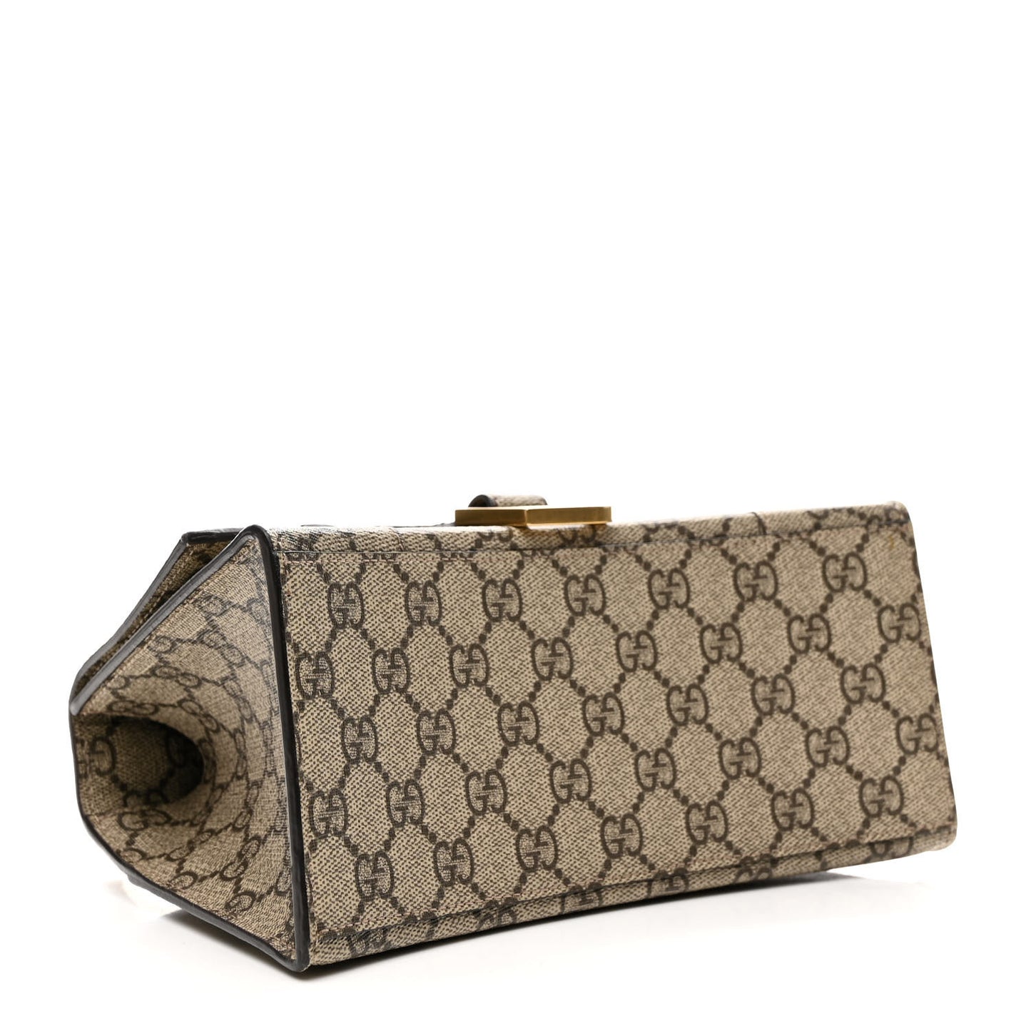 X GUCCI GG Supreme Monogram Small Hourglass Top Handle Bag Beige Ebony