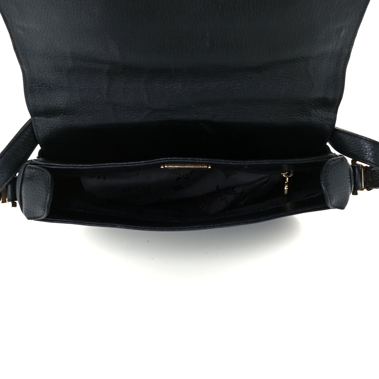Grained Calfskin Studded Crossbody Bag Black