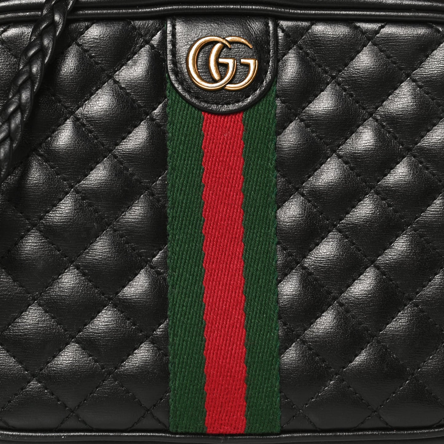 Calfskin Trapuntata Web Mini GG Shoulder Bag Black