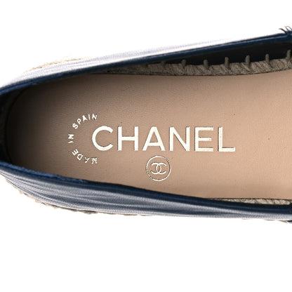 Chanel Lambskin CC Espadrilles 37 Navy Black Beige 12 of 12