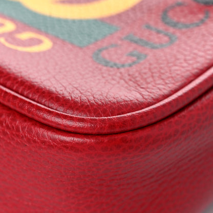 Gucci Grained Calfskin Logo Messenger Bag Hibiscus Red 9 of 13