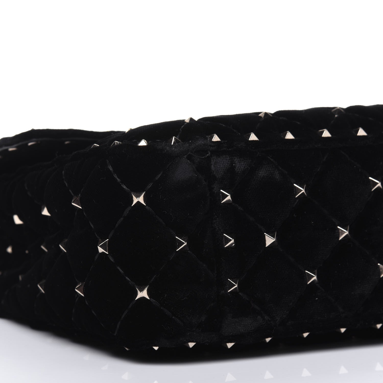 Valentino Garavani Velvet Medium Rockstud Spike Shoulder Bag Black 11 of 15