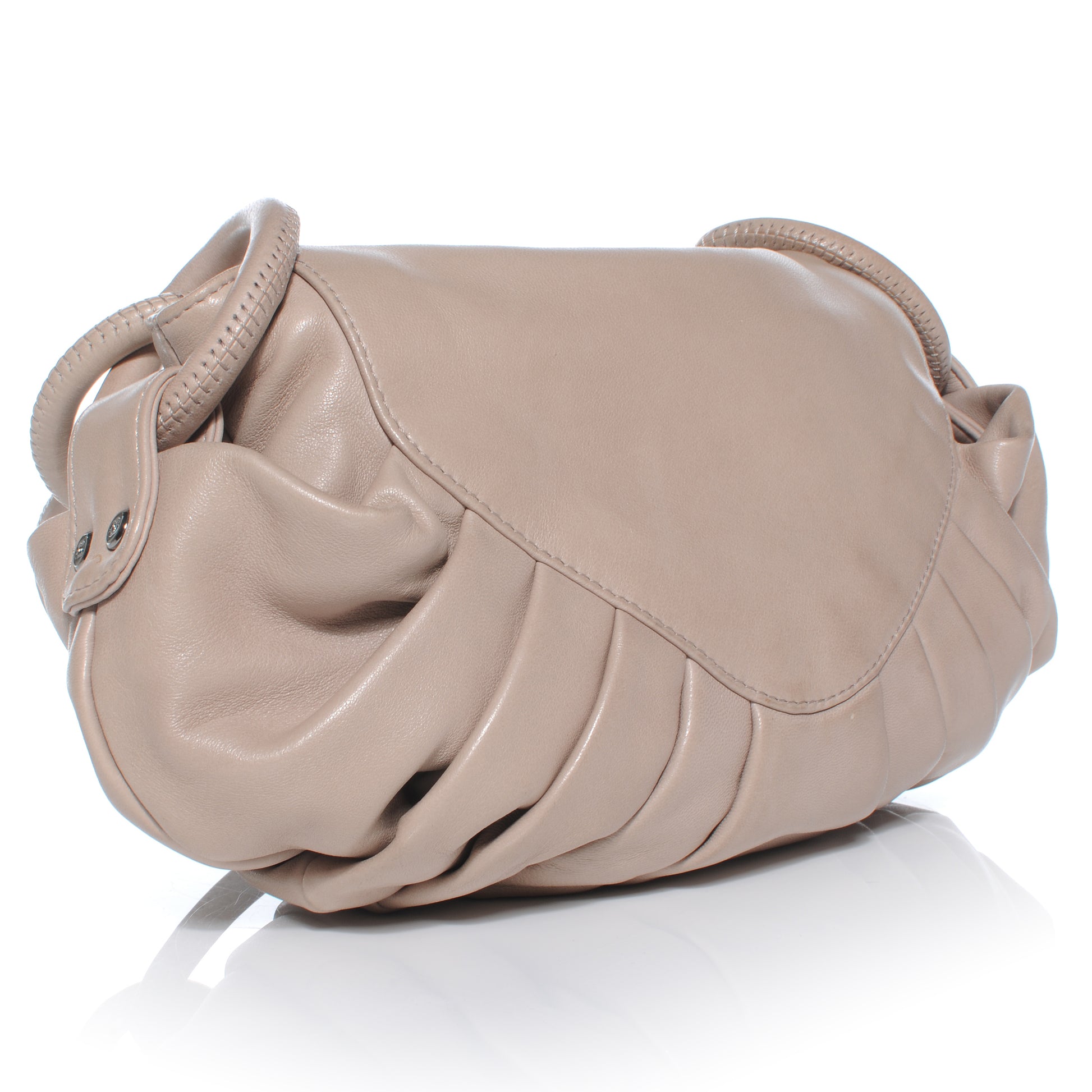 Chanel Lambskin Pleated Flap Bag Taupe 3 of 7