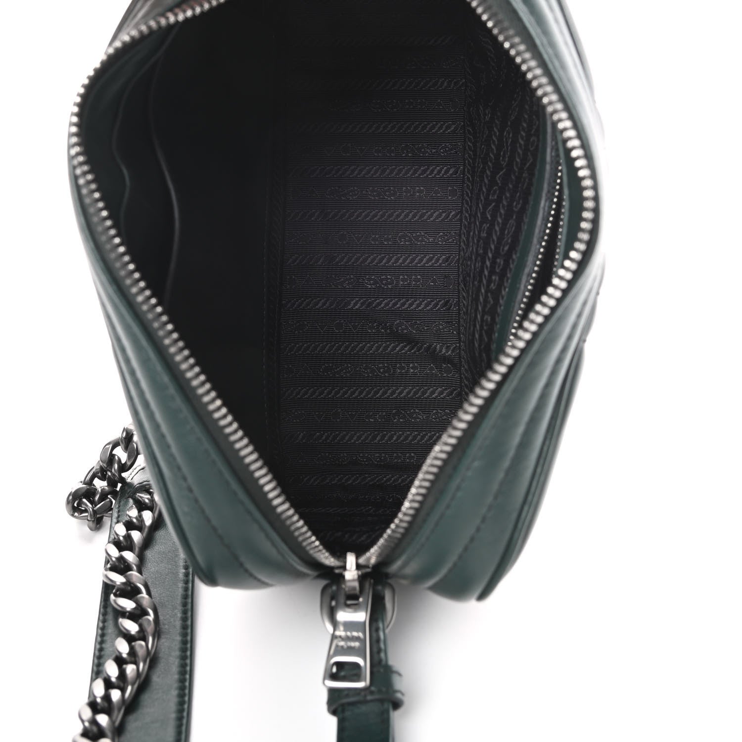 Prada Soft Calfskin Diagramme Crossbody Bag Smeraldo 5 of 10