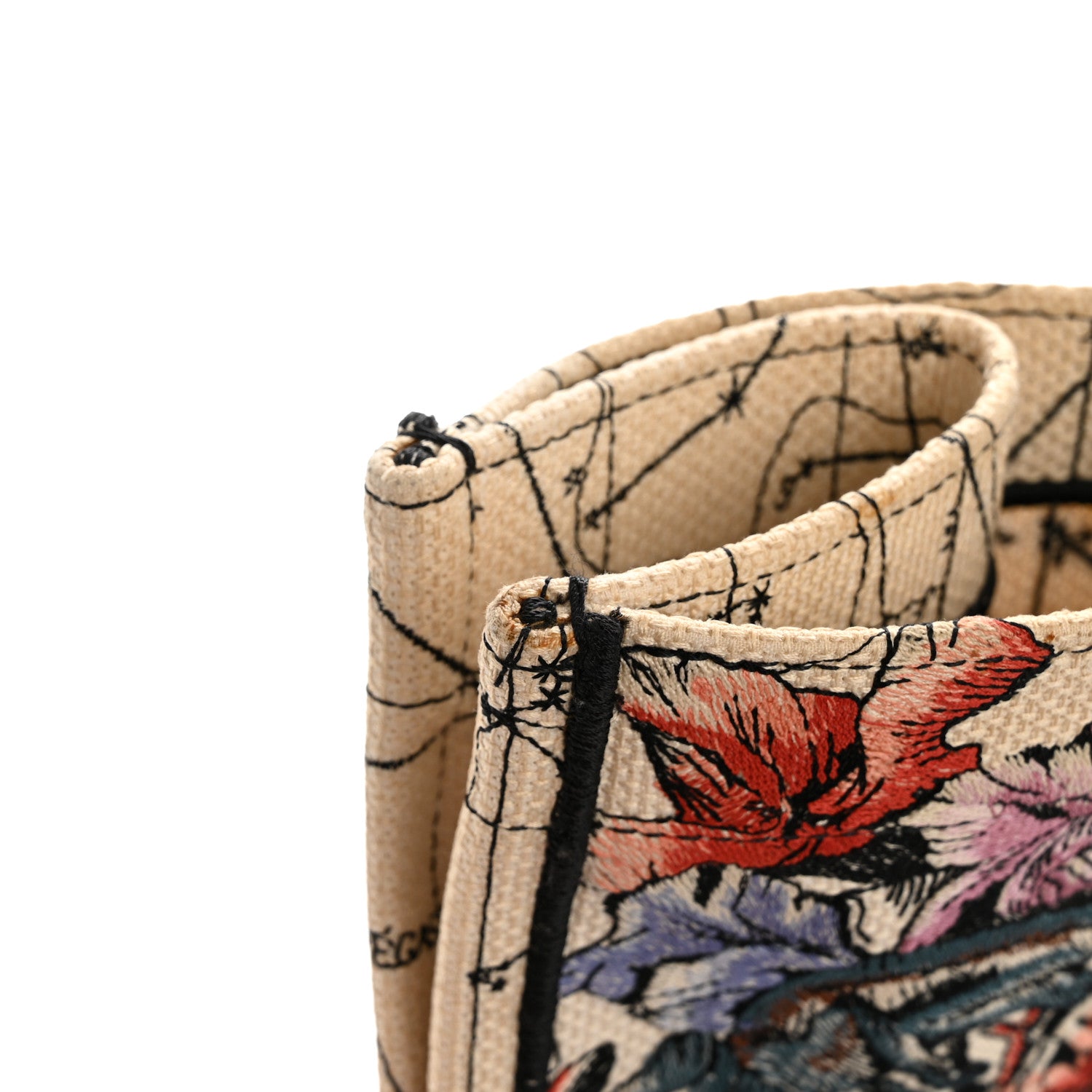 Christian Dior Canvas Embroidered Large Zodiac Book Tote Latte