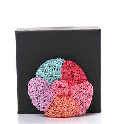 Chanel Tweed Camellia Brooch Multicolor 5 of 5