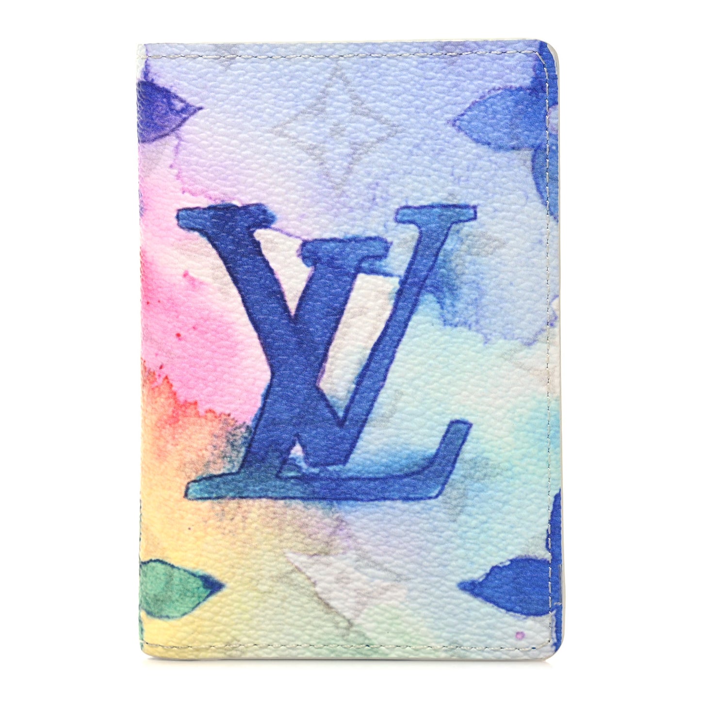 Monogram Watercolor Pocket Organizer NM Multicolor