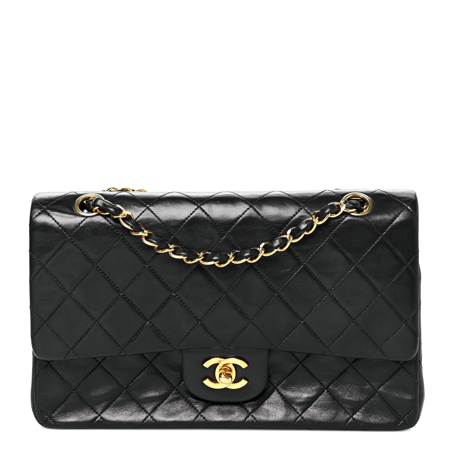 Chanel Lambskin Quilted Medium Double Flap Black 1 of 12