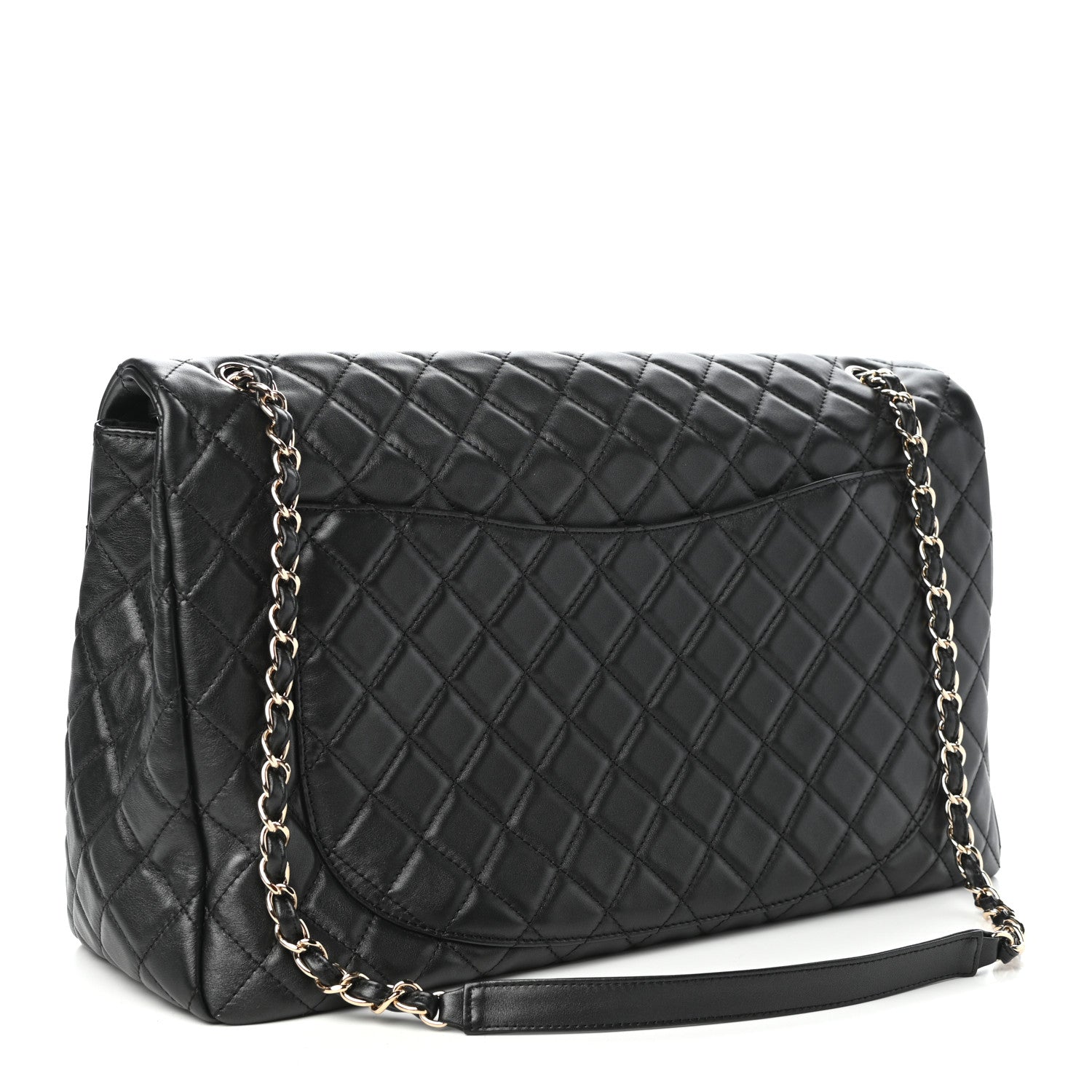 Chanel Metallized Calfskin Quilted XXL Travel Flap Bag Black 3 of 10