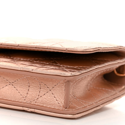 Christian Dior Iridescent Metallic Lambskin Cannage Caro Pouch with Chain Pink 10 of 10