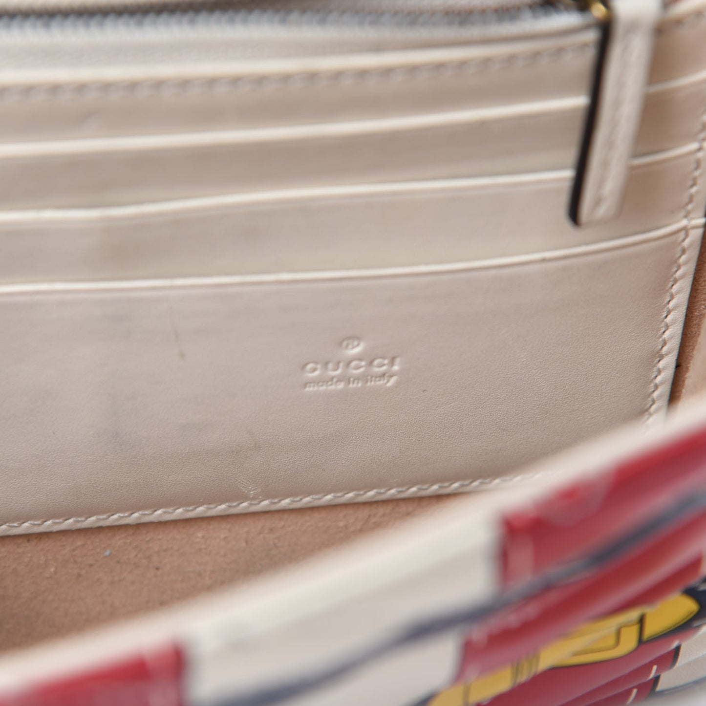 Calfskin Matelasse Trompe L'Oeil Print Mini GG Marmont Chain Wallet White
