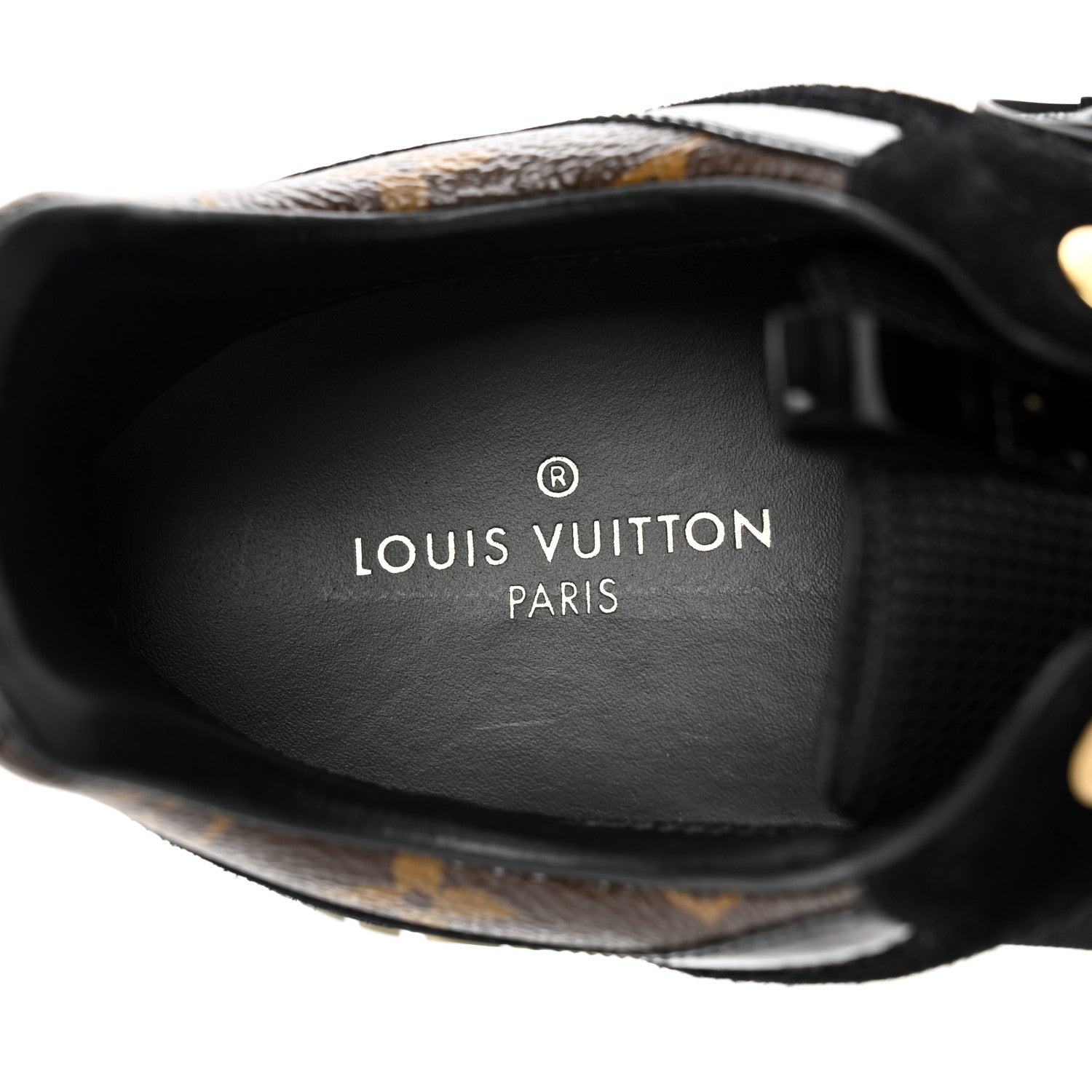 Louis Vuitton Suede Monogram Run Away Sneakers 38.5 Black 7 of 8