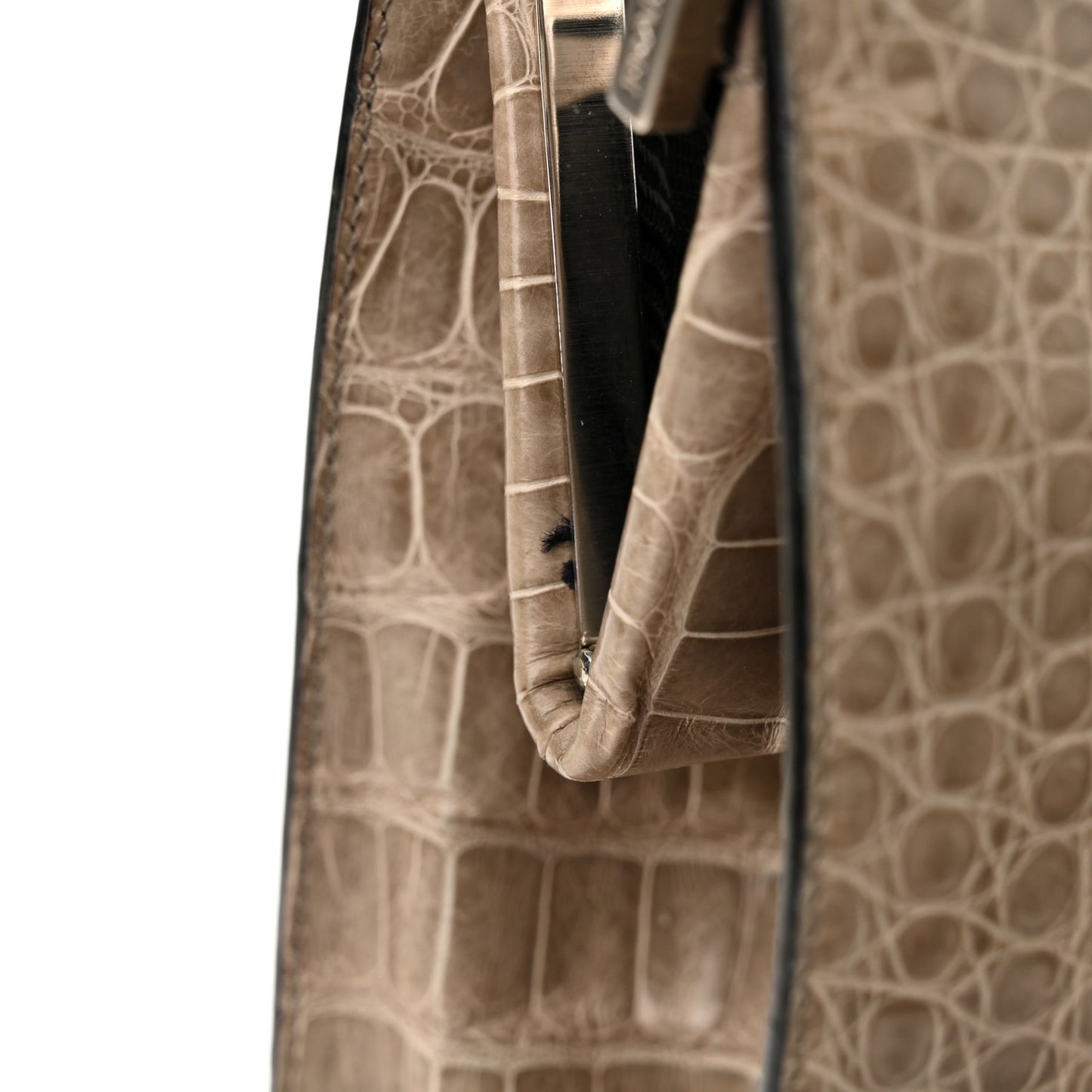 Crocodile Velvet Frame Bag Purple
