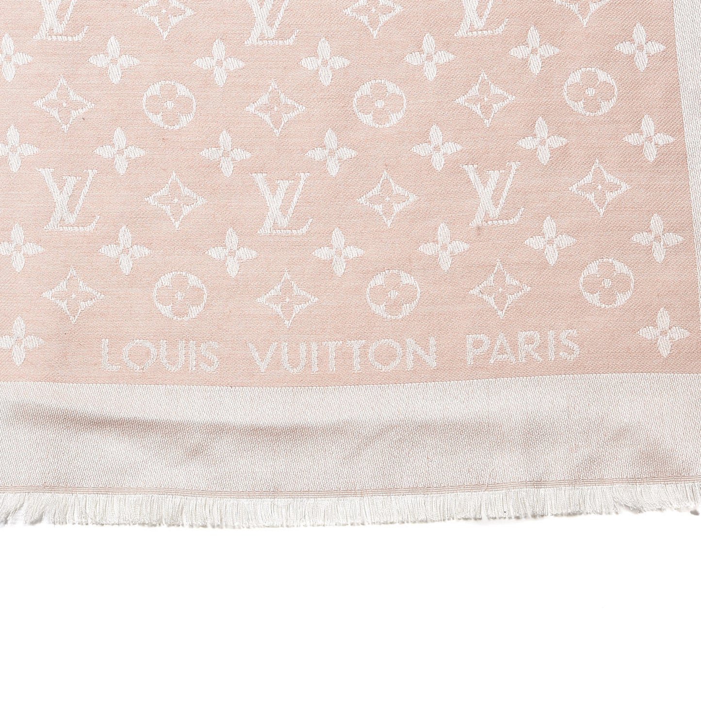 Silk Wool Monogram Shawl Rose
