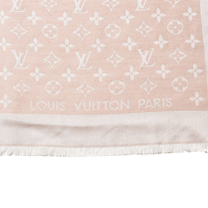 Louis Vuitton Silk Wool Monogram Shawl Rose 3 of 4