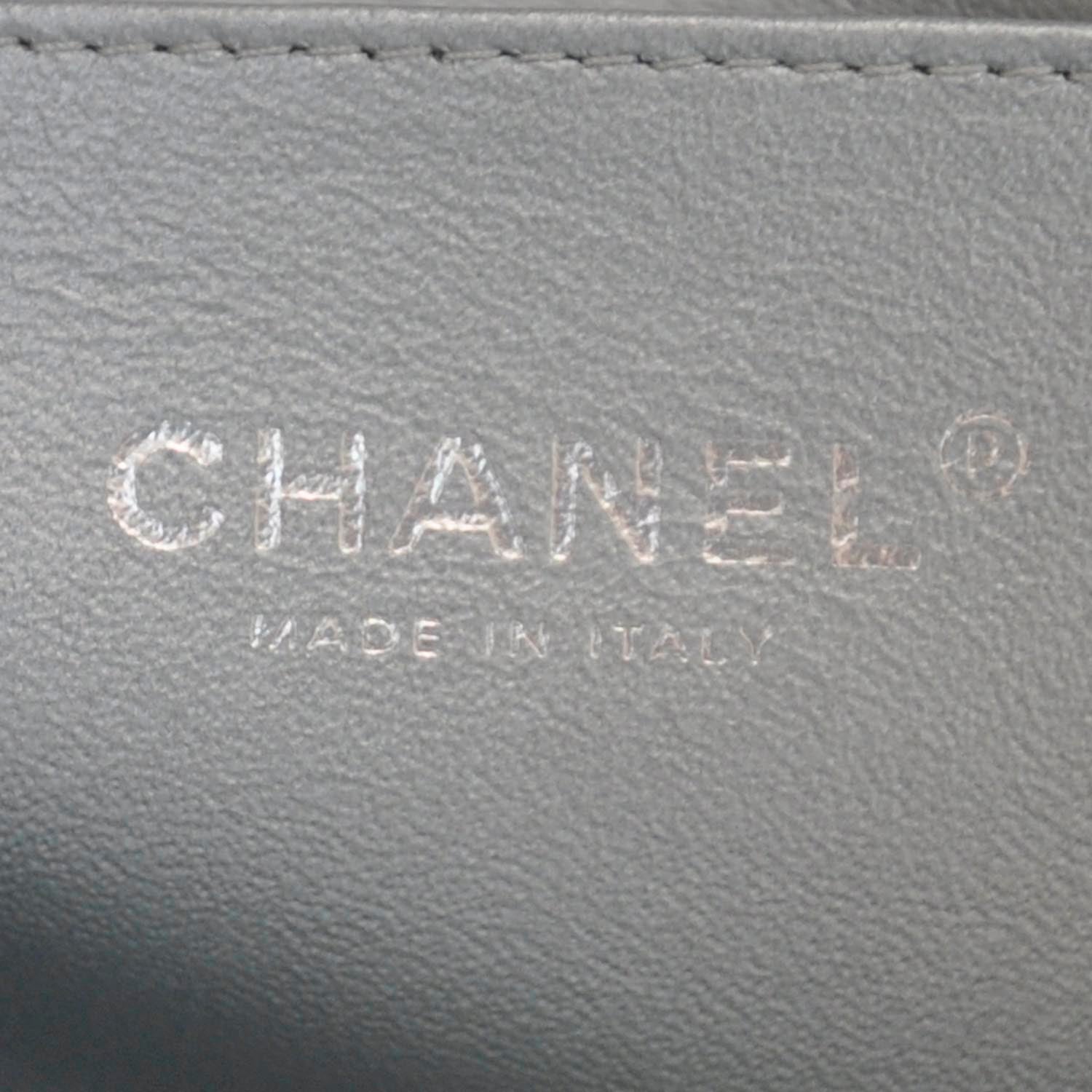 Chanel Lambskin Quilted Clutch Bag Silver 6 of 9