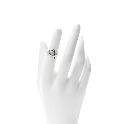 Tiffany Sterling Silver Paloma Picasso Diamond Loving Heart Ring 49 4.75 2 of 5