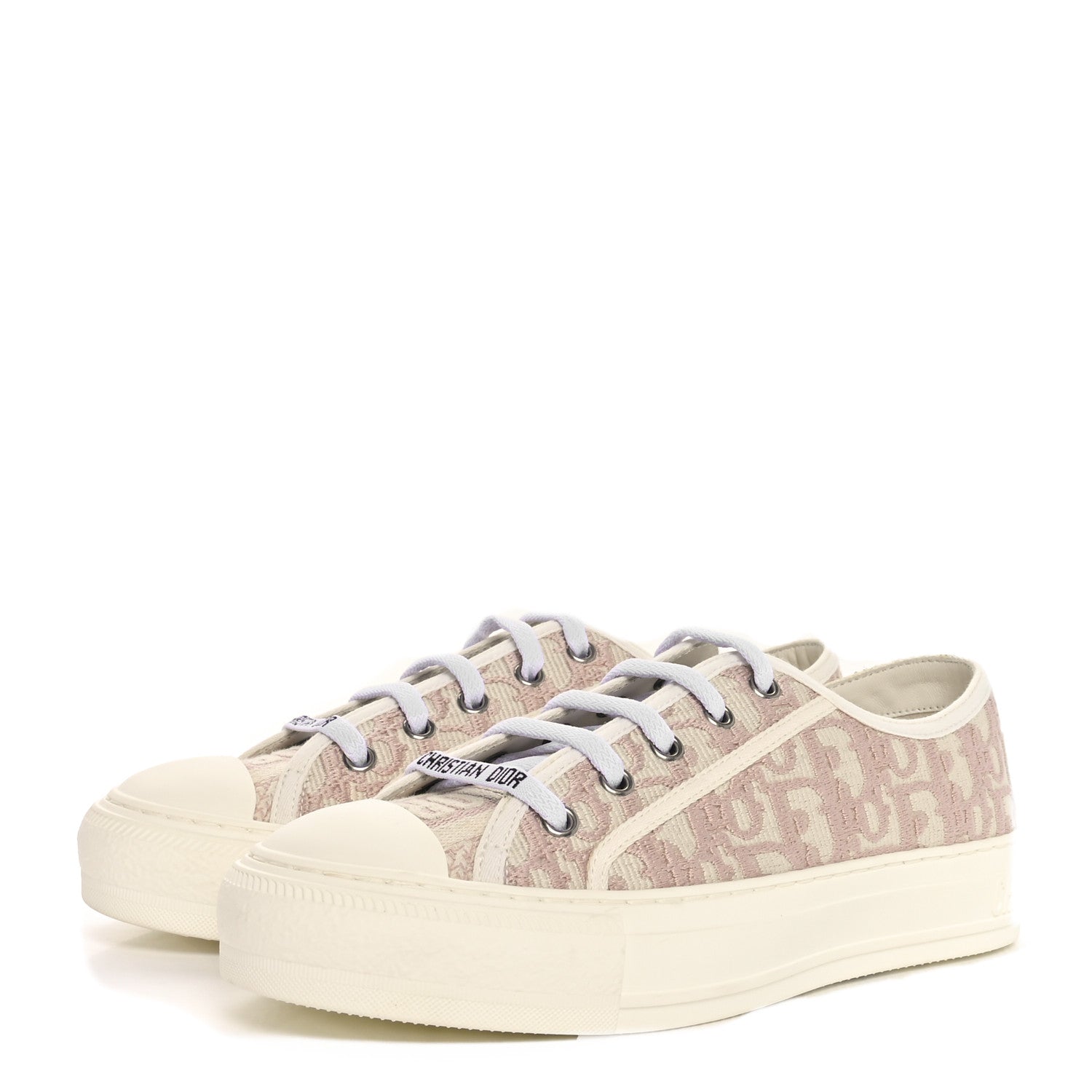 Christian Dior Canvas Oblique Walk'N'Dior Low Top Sneakers 37 Powder Nude 4 of 9