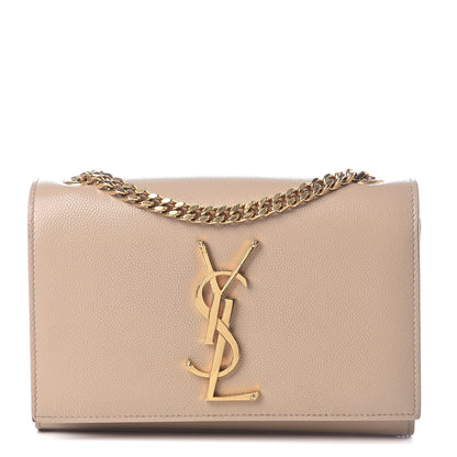 Saint Laurent Grain De Poudre Small Monogram Kate Satchel Nude Powder 1 of 12