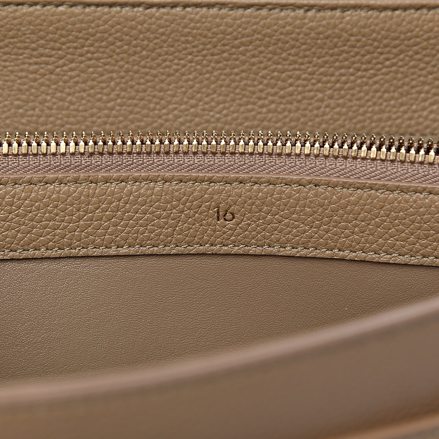 Grained Calfskin Classique 16 Top Handle Bag Beige