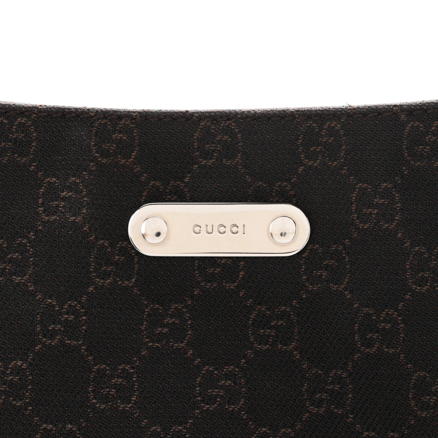 Denim GG Monogram Shoulder Bag Dark Brown