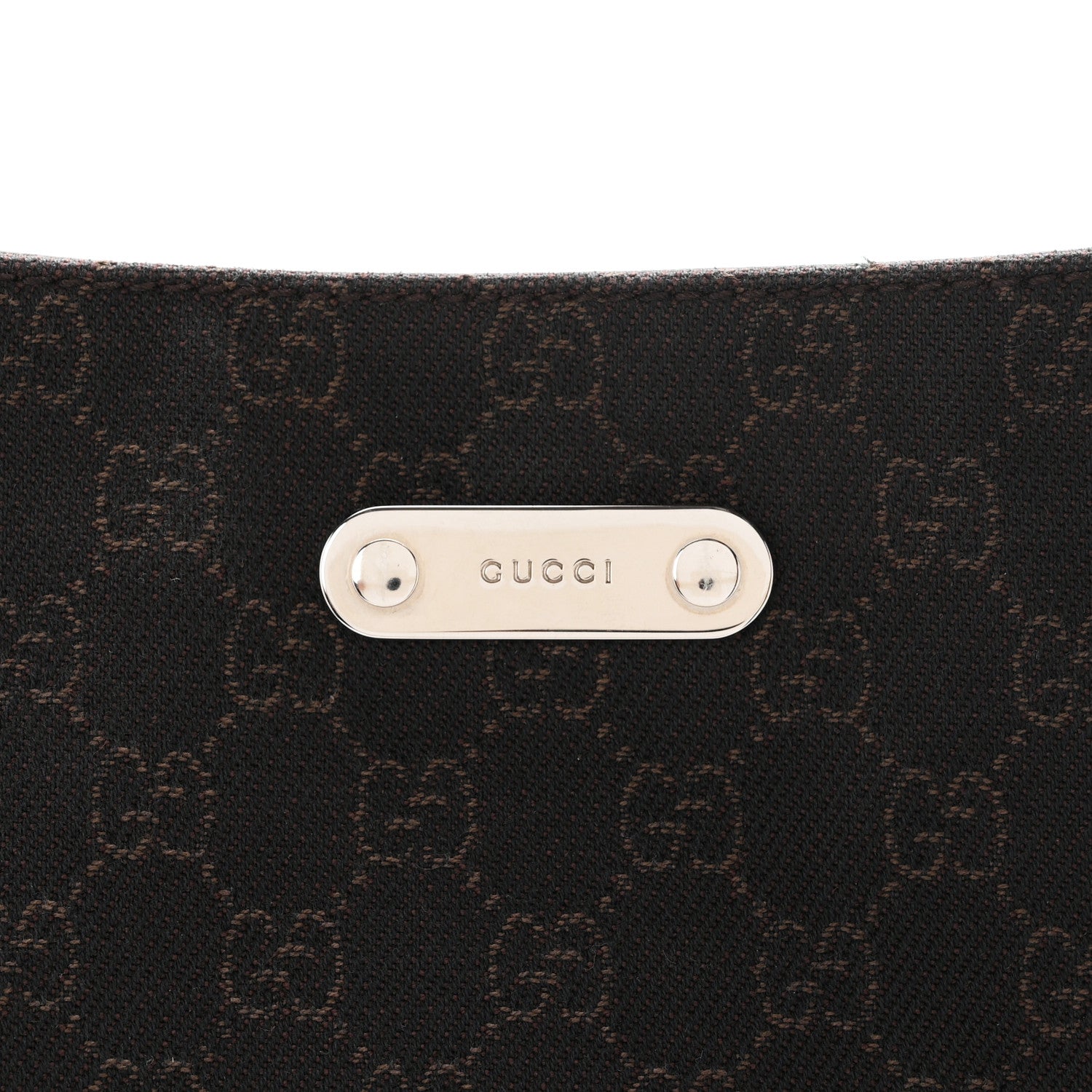 Gucci Denim GG Monogram Shoulder Bag Dark Brown 7 of 10