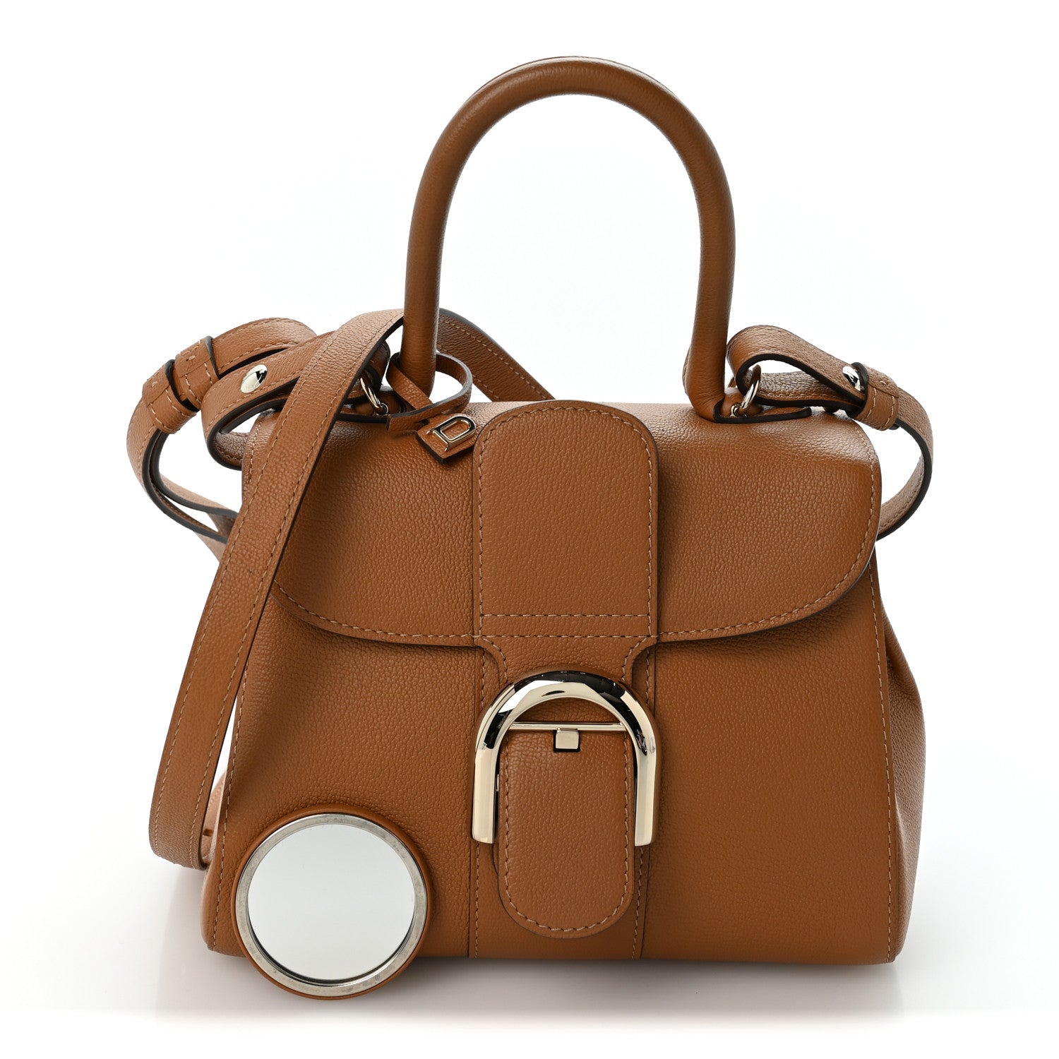 Delvaux Grained Calfskin Mini Brillant Satchel Natural 3 of 14