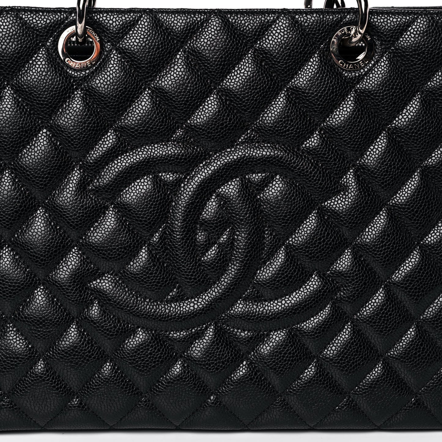 Caviar Quilted Grand Shopping Tote GST Black