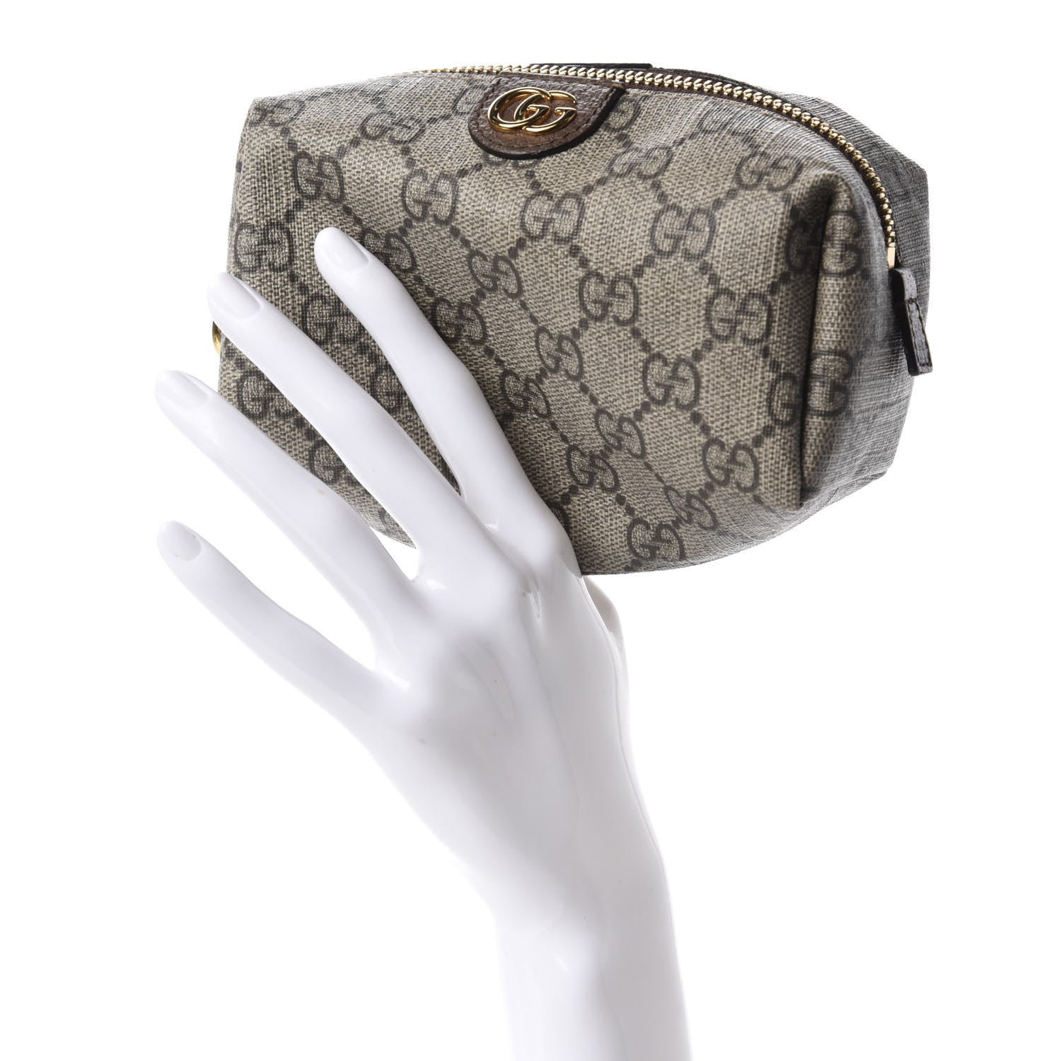 Gucci Soft GG Supreme Monogram Calfskin Small Ophidia Cosmetic Case Beige Ebony New Acero 2 of 7