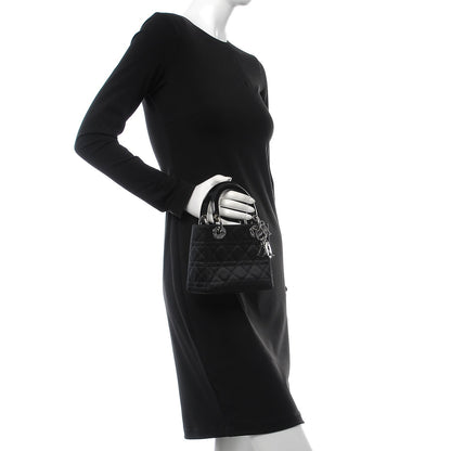 Christian Dior Satin Patent Cannage Mini Lady Dior Black 2 of 8