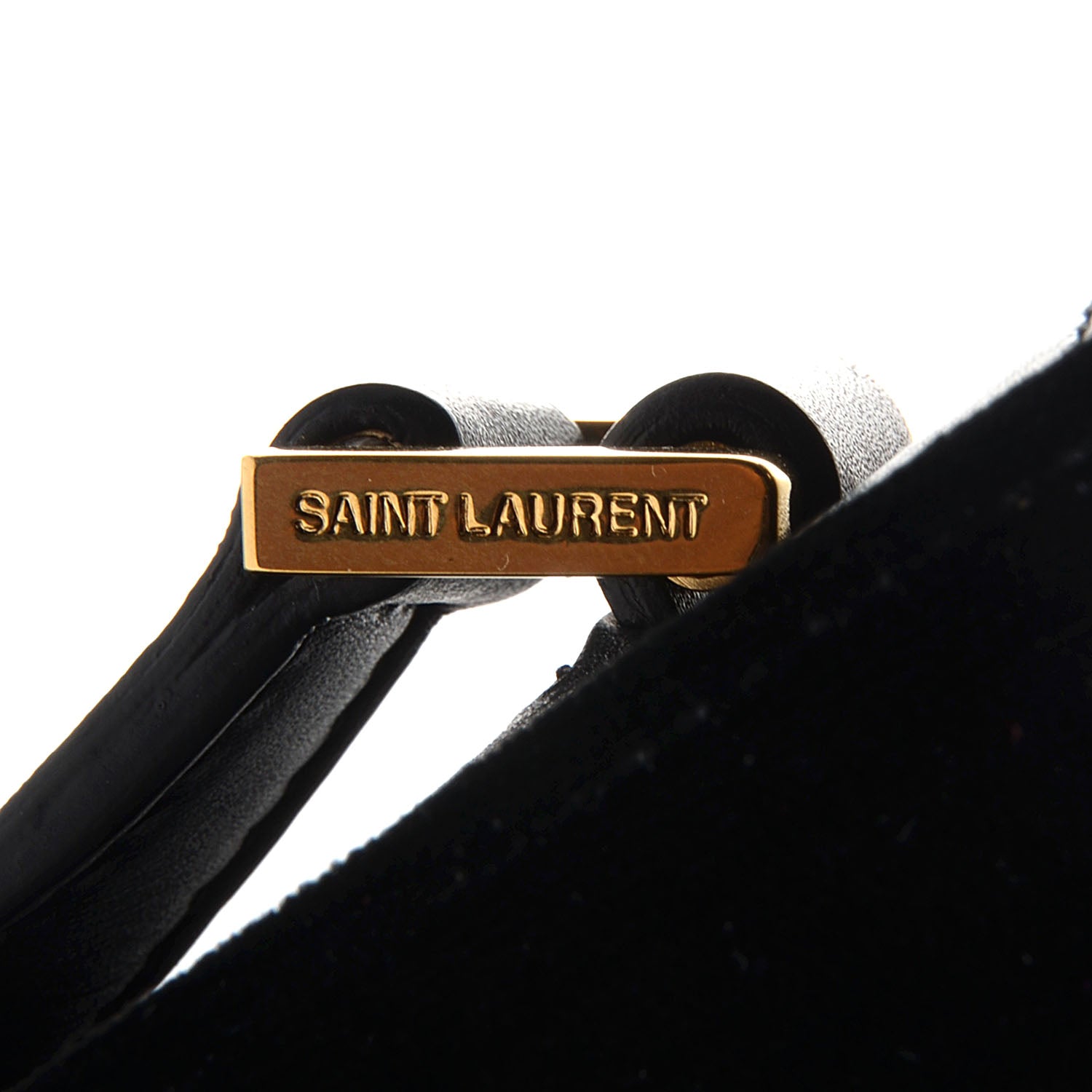 Saint Laurent Leather Velvet Small Monogram Université Shoulder Bag Black 9 of 9