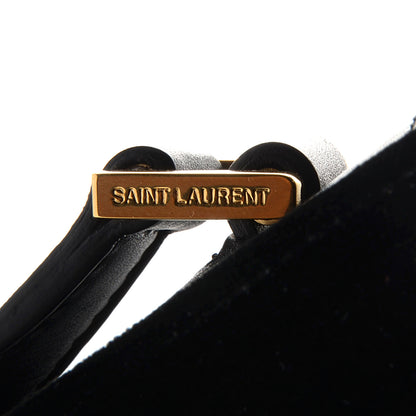 Saint Laurent Leather Velvet Small Monogram Université Shoulder Bag Black 9 of 9