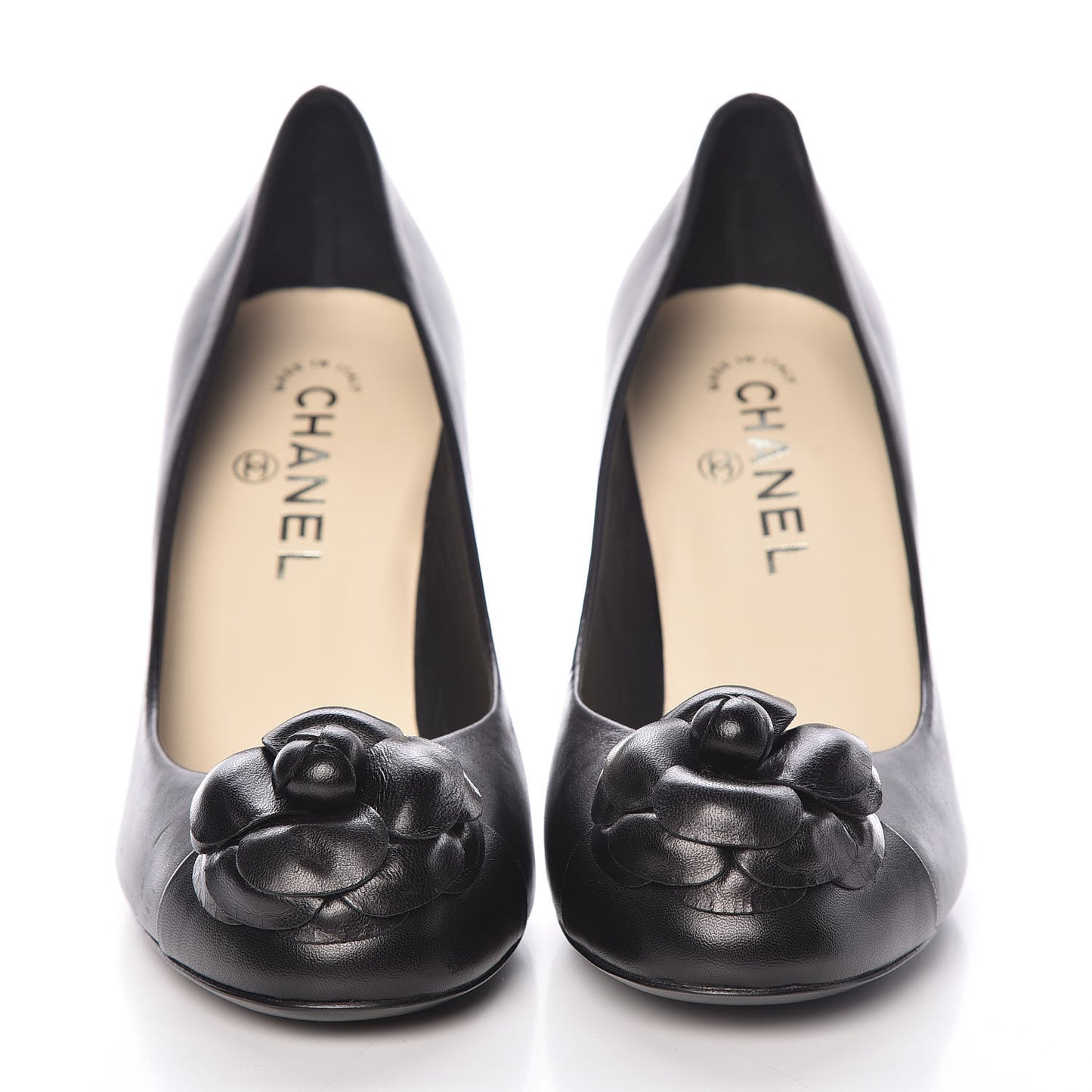 Lambskin Camellia Pumps 37.5 Black