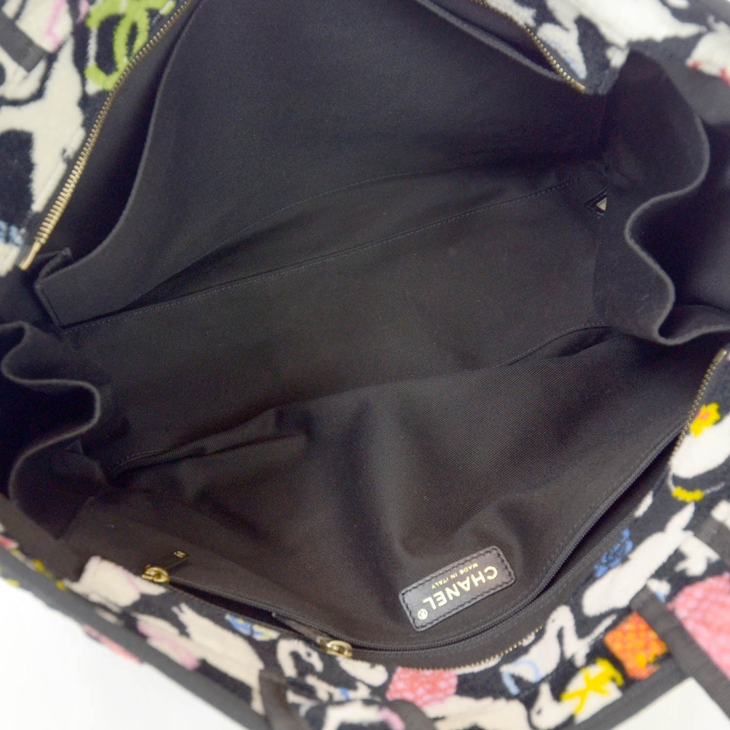 Terry Cotton Baby Animals Diaper Bag Black