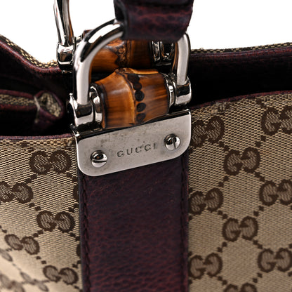 Gucci Monogram Medium Bamboo Bar Tote Bordeaux 17 of 21