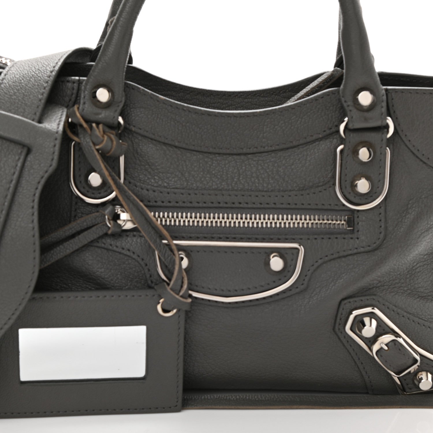 Balenciaga Chevre Silver Metallic Edge Hardware Mini City Gris Acier 8 of 10