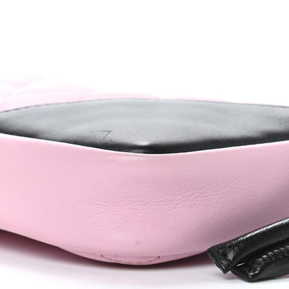 Chanel Calfskin Quilted Cambon Pochette Pink Black 9 of 10