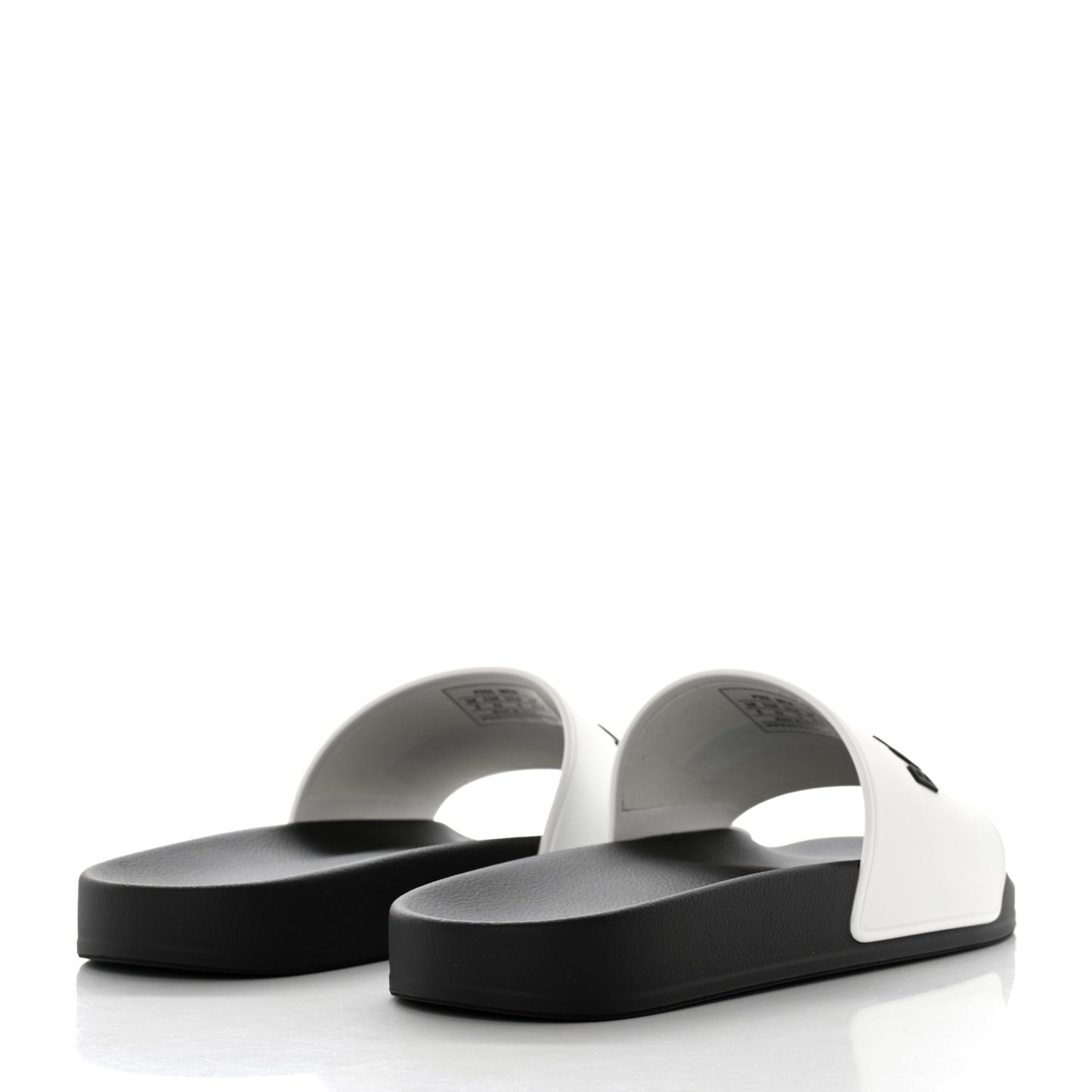 Rubber Mens Logo Pool Slide Sandals 42 White Black