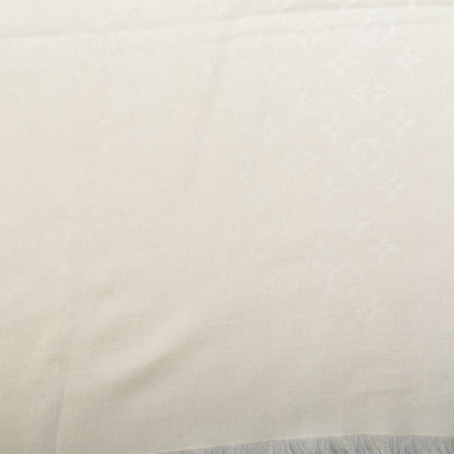 Louis Vuitton Silk Wool Monogram Shawl Ivory 4 of 5
