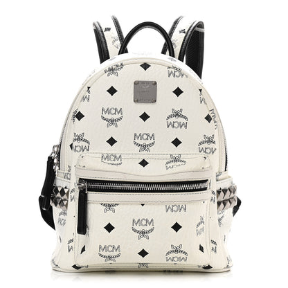 MCM Visetos Side Stud Mini Stark Backpack White 1 of 9