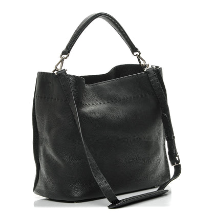 Fendi Cuoio Romano Selleria Large Anna Bucket Bag Black 3 of 6