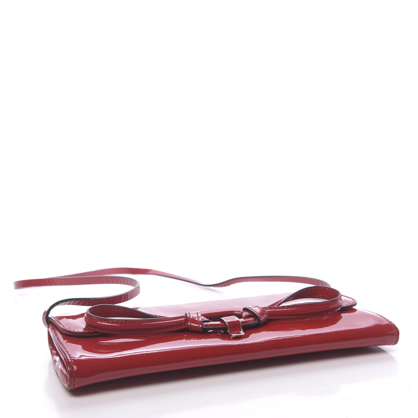 Patent Convertible Clutch Red