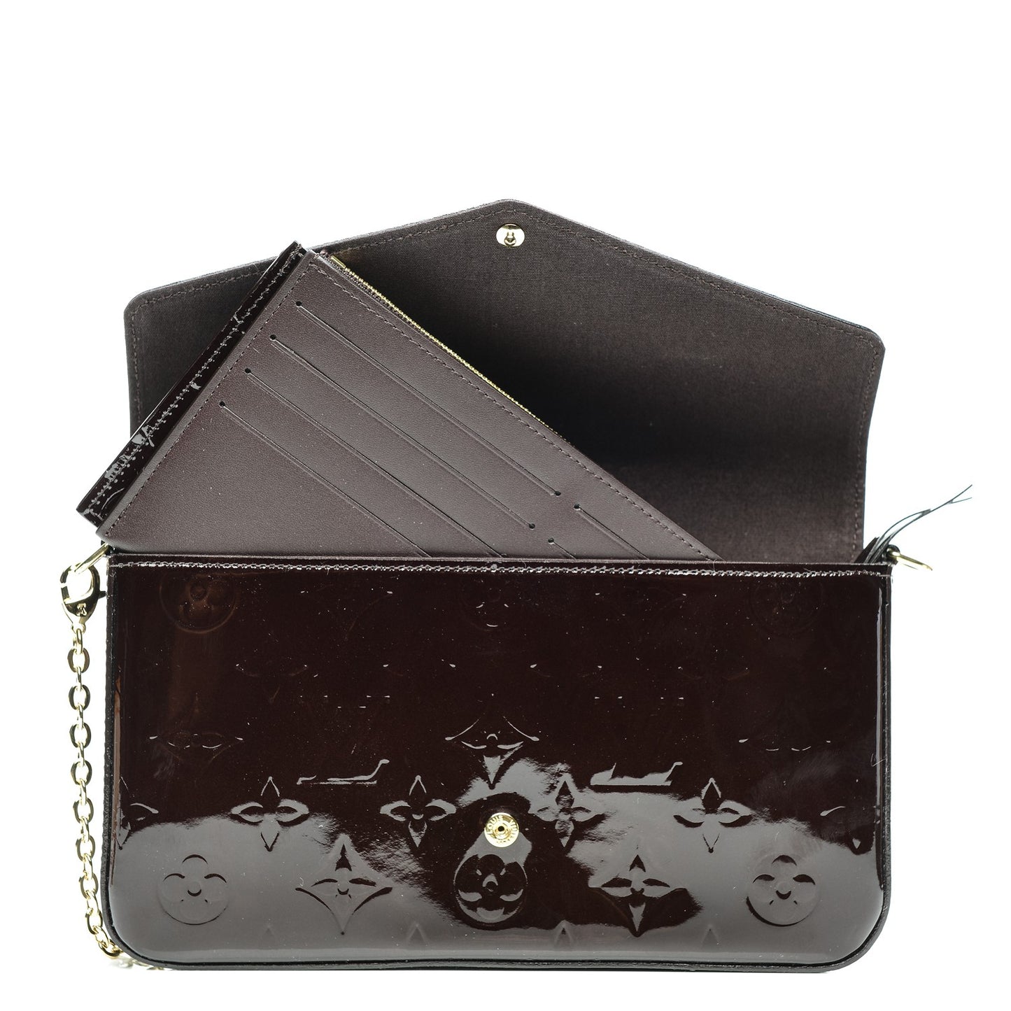 Vernis Pochette Felicie Chain Wallet Amarante