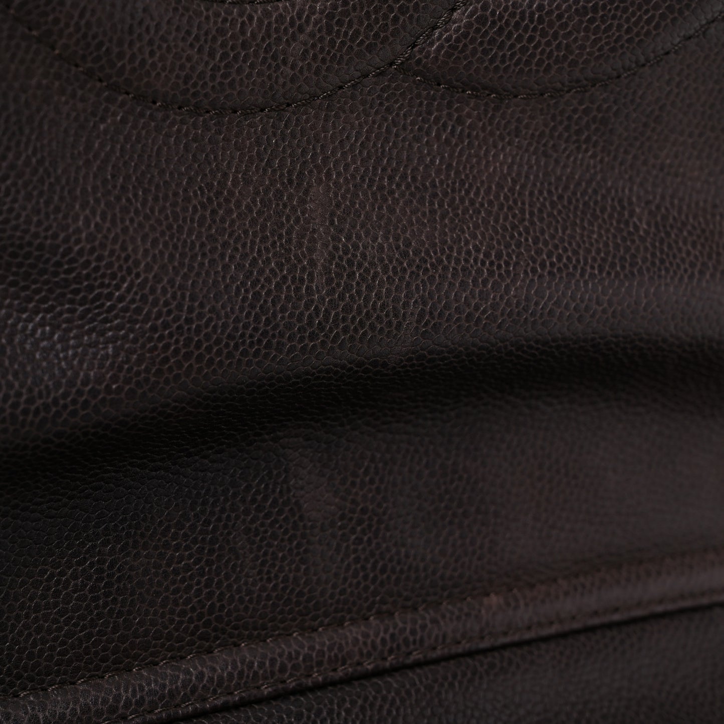 Caviar Half Moon Large Flap Dark Brown