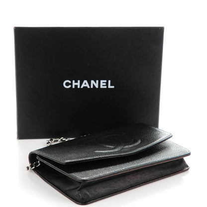 Chanel Caviar Timeless CC Wallet On Chain WOC Black 4 of 8