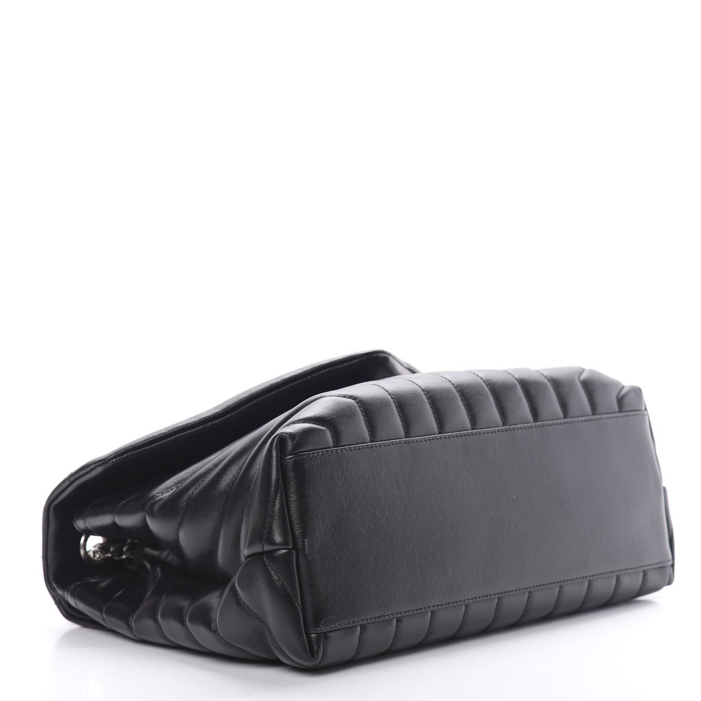 Calfskin Y Quilted Monogram Medium Loulou Chain Satchel Black